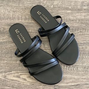 LC Lauren Conrad Black Strappy Sandals